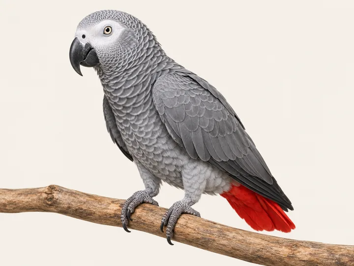 Illustration of an African Grey Parrot