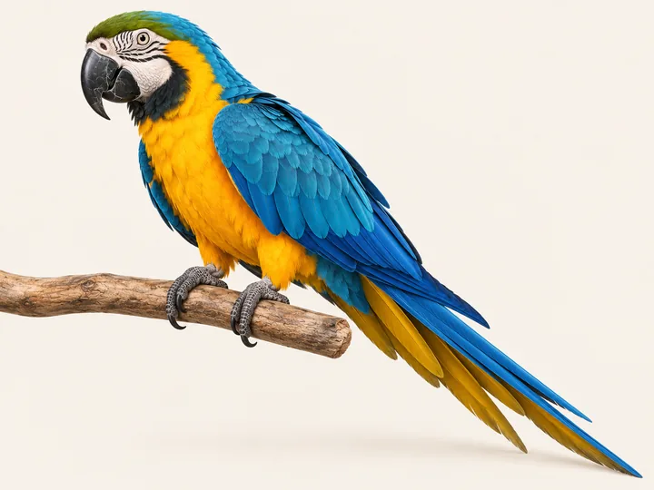 Illustration of a Blue-and-gold Macaw